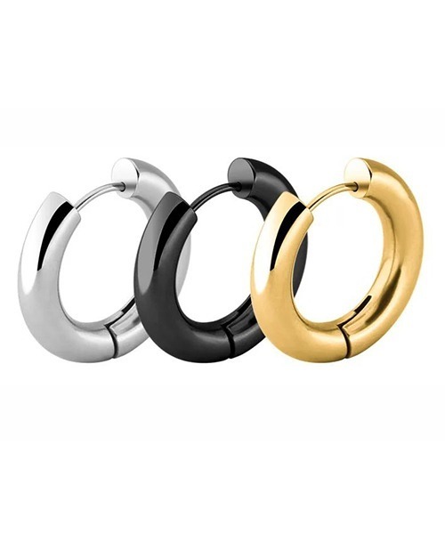 WARAIJOGO（ワライジョウゴ）の「【WARAIJOGO】EK121/ボリュームリングペアピアス/両耳用(NEZ)（ピアス（両耳用）・レディース・ブラック/ゴールド/シルバー・10/16/14/12）」の5枚目の写真