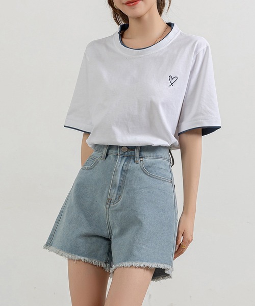 DAY CLOSET（デイ クローゼット）の「【大きいサイズ有】フリンジ Aライン ヴィンテージライク カットオフ ショートデニムパンツ レディース（デニムパンツ・レディース・ライトブルー/ネイビー/ブラック・L/M/XXL/XL/S）」の16枚目の写真