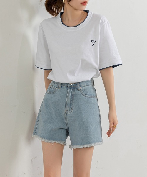 DAY CLOSET（デイ クローゼット）の「【大きいサイズ有】フリンジ Aライン ヴィンテージライク カットオフ ショートデニムパンツ レディース（デニムパンツ・レディース・ライトブルー/ネイビー/ブラック・L/M/XXL/XL/S）」の18枚目の写真