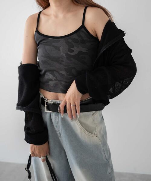 dispark（ディスパーク）の「DISPARK/カモフラージュキャミソール（キャミソール・レディース・グレー/カーキ・FREE）」の5枚目の写真