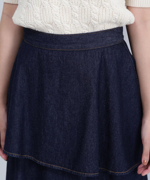 NATURAL BEAUTY BASIC（ナチュラルビューティーベーシック）の「◇ティアードデニムスカート（デニムスカート・レディース・ネイビー・SMALL/MEDIUM）」の11枚目の写真