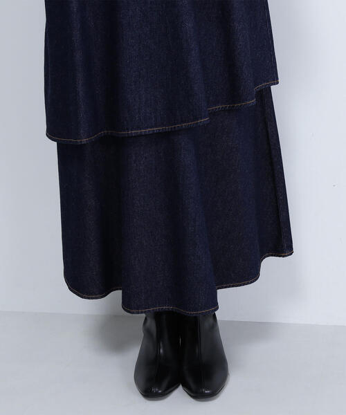 NATURAL BEAUTY BASIC（ナチュラルビューティーベーシック）の「◇ティアードデニムスカート（デニムスカート・レディース・ネイビー・SMALL/MEDIUM）」の13枚目の写真