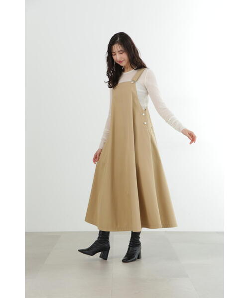 JILL STUART（ジルスチュアート）の「◆Ａラインサロペットワンピース（ワンピース・レディース・ベージュ・4/2）」の3枚目の写真