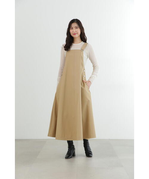 JILL STUART（ジルスチュアート）の「◆Ａラインサロペットワンピース（ワンピース・レディース・ベージュ・4/2）」の2枚目の写真