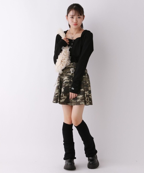 カモフラプリーツスカート（スカート）｜repipi armario（レピピ