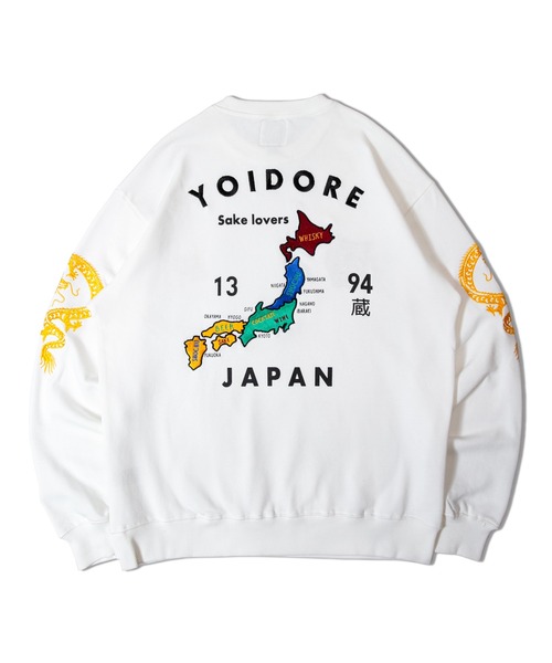 JACKROSE(ジャックローズ)の「YOIDORE/酔いどれ スーベニア クルーネック(スウェット・メンズ・ホワイト/ブラック・M/L/XL)」の3枚目の写真