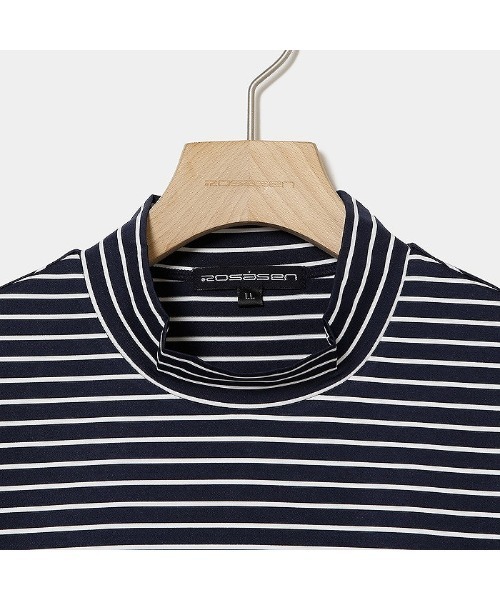 ROSASEN(ロサーセン)の「【Rosasen/GOLF】ベア天ボーダー長袖モックネック(Tシャツ/カットソー・メンズ・ネイビー/ホワイト/カーキ・50)」の12枚目の写真