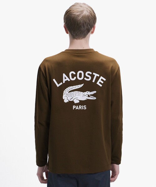 LACOSTE(ラコステ)の「オーバーサイズ PARISロゴ ヘビーウェイト 長袖Tシャツ / ロンT(Tシャツ/カットソー・メンズ・ダークネイビー/オフホワイト/ブラック/ワイン/ダークグリーン/ブラウン・2/4/3/5)」の3枚目の写真