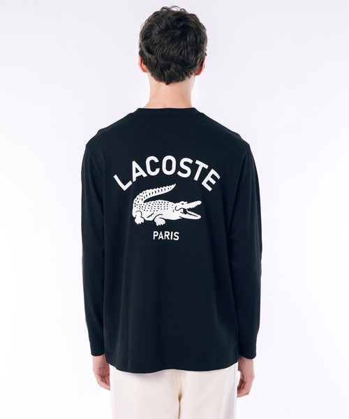 【新品】LACOSTE JSr別注 オーバーサイズ ヘビーピケ ロンT 黒 4 セール】LACOSTE / ラコステ 別注 ヘビーピケ L/S Tシャツ（Tシャツ