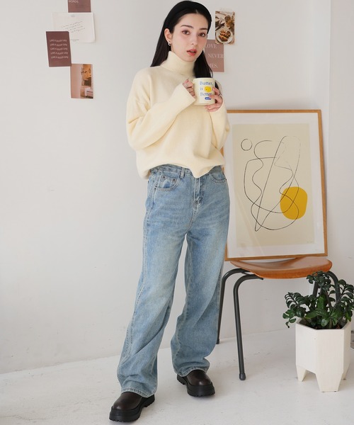 Doula Doula（ドゥーラドゥーラ）の「ハイネック長袖ニット（ニット/セーター・レディース・モカ/ベージュ/グレー/アイボリー/ブラック・FREE）」の10枚目の写真