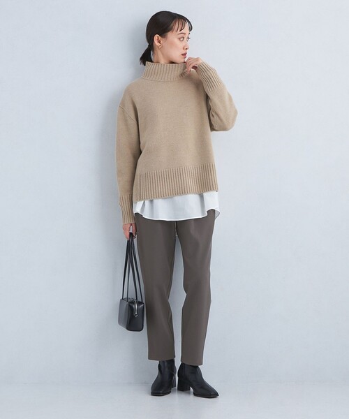 green label relaxing（グリーンレーベルリラクシング）の「［size SHORT/TALLあり］オルマイ ウラキモウ テーパード パンツ（その他パンツ・レディース・ブラック/ライトブルー/オフホワイト/ブラウン/モカ/その他1/ベージュ・SHORT/34/36/38/40/42/TALL/44）」の8枚目の写真