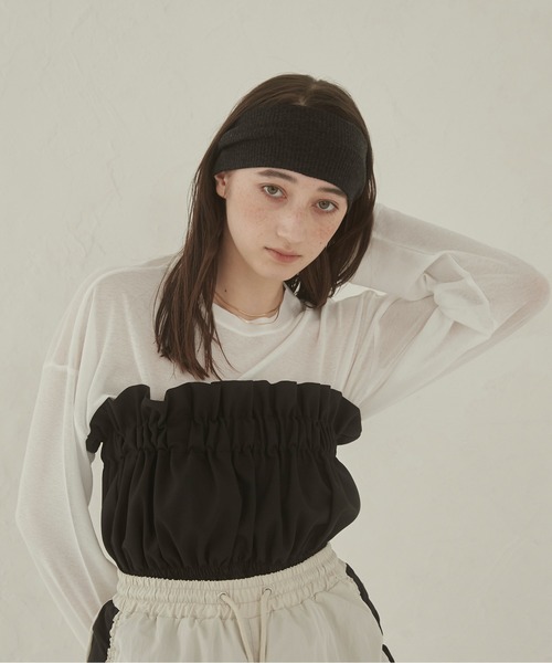 ANGIE（アンジー）の「リブヘアバンド（ヘアバンド・レディース・杢グレー/ブラック/アイボリー/ダークグレー/ブラウン・FREE）」の14枚目の写真