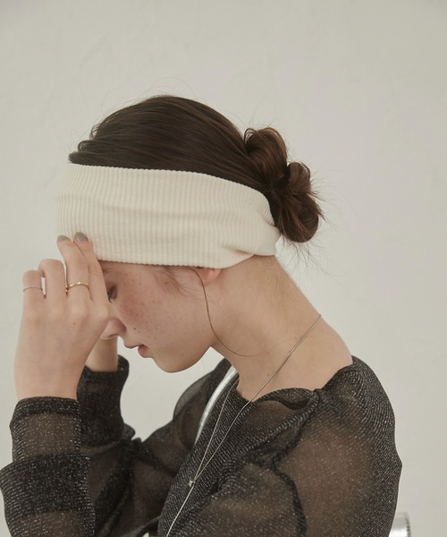 ANGIE（アンジー）の「リブヘアバンド（ヘアバンド・レディース・杢グレー/ブラック/アイボリー/ダークグレー/ブラウン・FREE）」の7枚目の写真