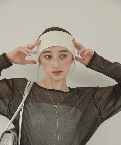 ANGIE（アンジー）の「リブヘアバンド（ヘアバンド・レディース・杢グレー/ブラック/アイボリー/ダークグレー/ブラウン・FREE）」の8枚目の写真