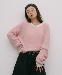 新品❤️CPGピンク ハイネック ニット/セーター（ピンク/桃色系・ボートネック）ファッション通販