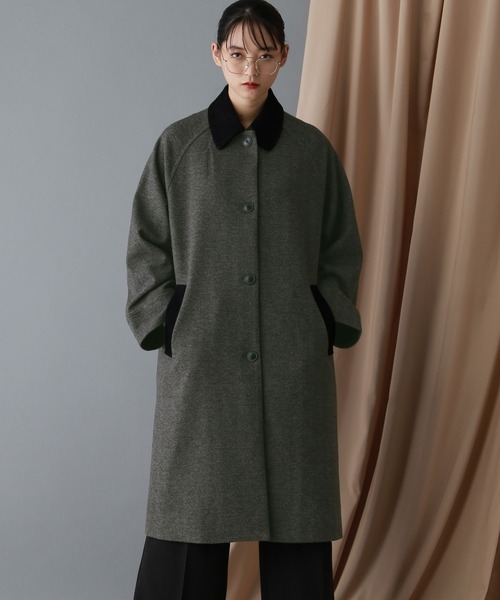 WOOLLYTEC/ウーリーテック＞ハンティングステンカラーコート（ステン