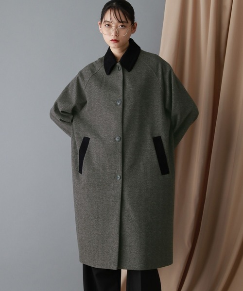 RAGEBLUE（レイジブルー）の「＜WOOLLYTEC/ウーリーテック＞ハンティングステンカラーコート（ステンカラーコート・レディース・ブラック/オリーブ/ブラウン/グレー系・FREE/MEDIUM/LARGE）」の15枚目の写真