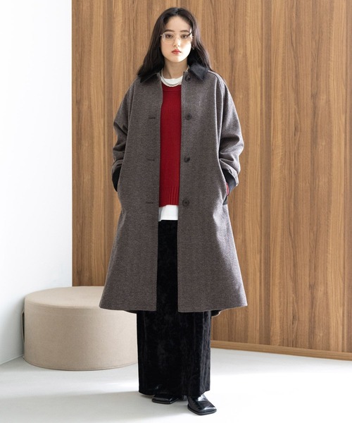 URU ステンカラーコート　B.GRAY ウール　16FUJ10 URU 16aw ステンカラーコートの通販 by children｜ラクマ
