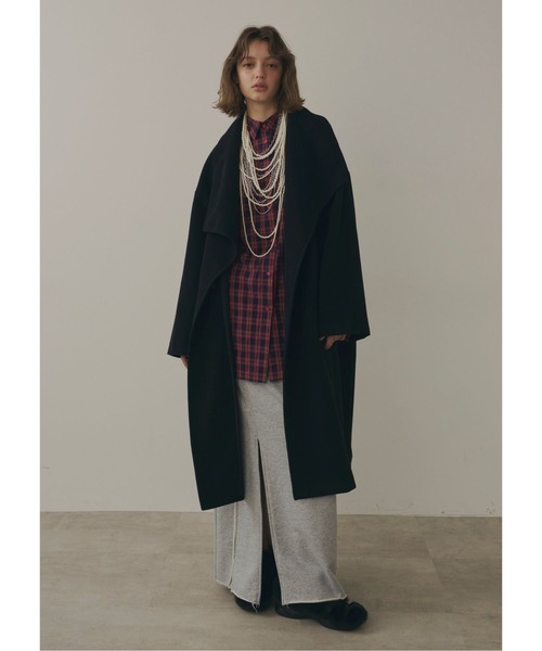 セール】アシンメトリーBIGカラーロングコート（その他アウター）｜LA