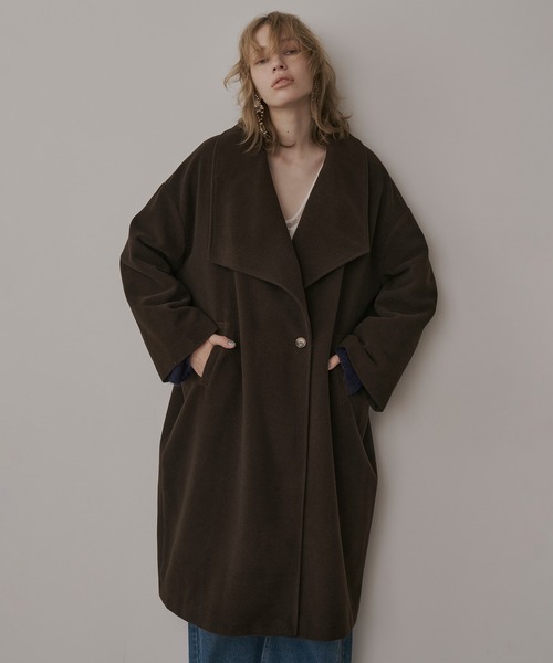 セール】アシンメトリーBIGカラーロングコート（その他アウター）｜LA