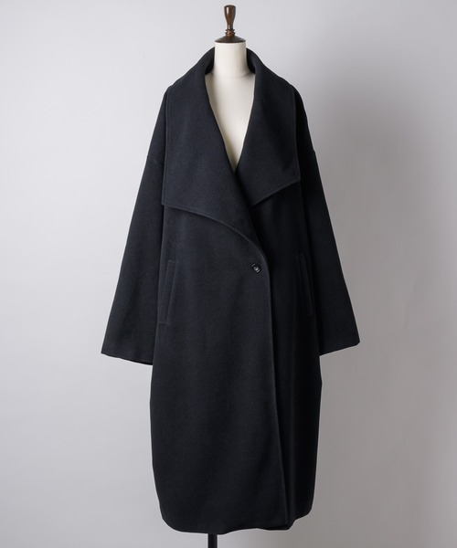 セール】アシンメトリーBIGカラーロングコート（その他アウター）｜LA