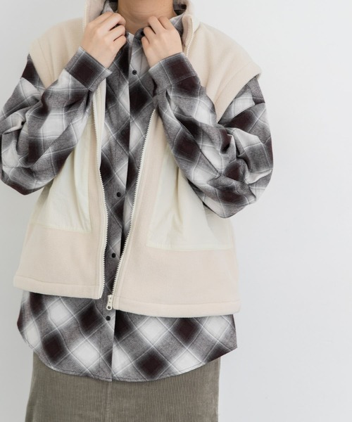 EKAL（エカル）の「バイアスオンブレチェックシャツ（シャツ/ブラウス・レディース・ブラック/レッド・ONE）」の3枚目の写真