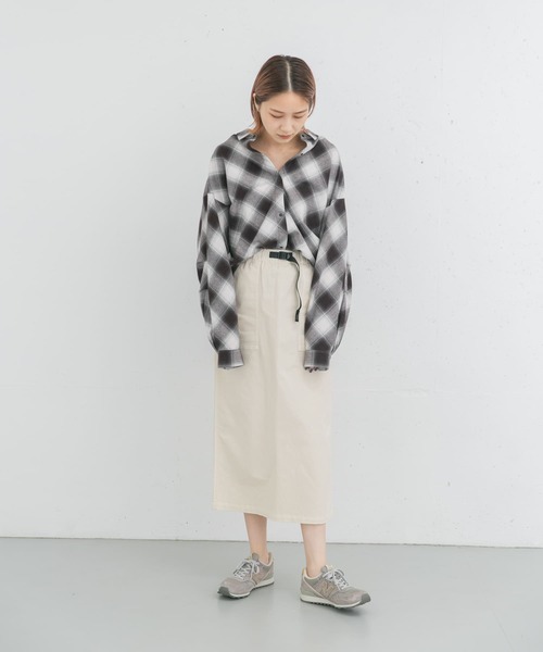 EKAL（エカル）の「バイアスオンブレチェックシャツ（シャツ/ブラウス・レディース・ブラック/レッド・ONE）」の10枚目の写真