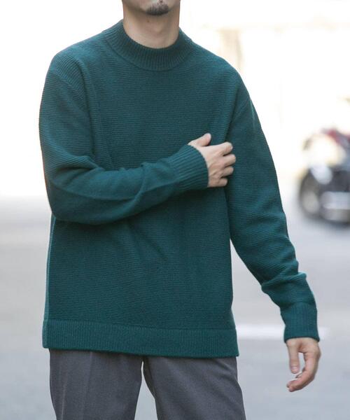 URBAN RESEARCH ROSSO MEN（アーバンリサーチロッソメン）の「『XLサイズあり』ハミルトンウールガーター編みモックネックプルオーバー（ニット/セーター・メンズ・ライトブラウン/グレー/ブラック/グレー系その他/グリーン・SMALL/MEDIUM/LARGE/X-LARGE）」の5枚目の写真