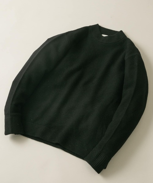 アパルトモン　ドゥーズィエムクラス　ガーター編みニット　セーター　Vネック　黒 アパルトモン ドゥーズィエムクラス ガーター編みニット セーター V