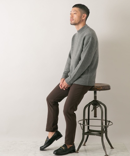 セール】『XLサイズあり』ハミルトンウールガーター編みモックネック