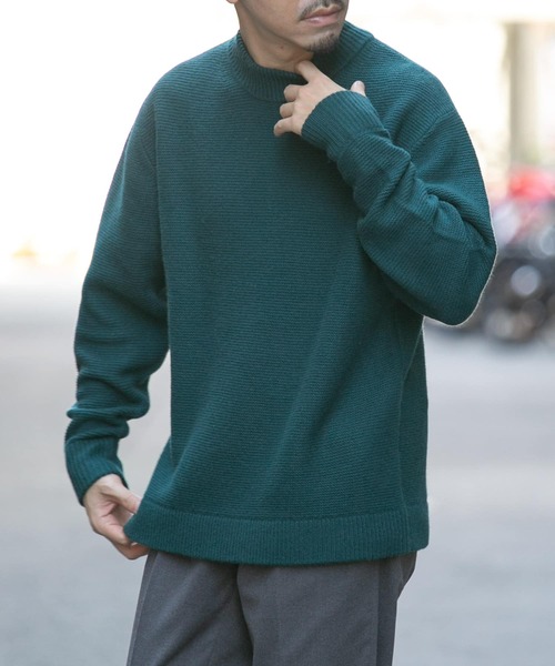 アーバンリサーチ ロッソ（URBAN RESEARCH ROSSO）/『XLサイズあり』ハミルトンウールガーター編みモックネックプルオーバ セール】『XLサイズあり』ハミルトンウールガーター編みモックネック