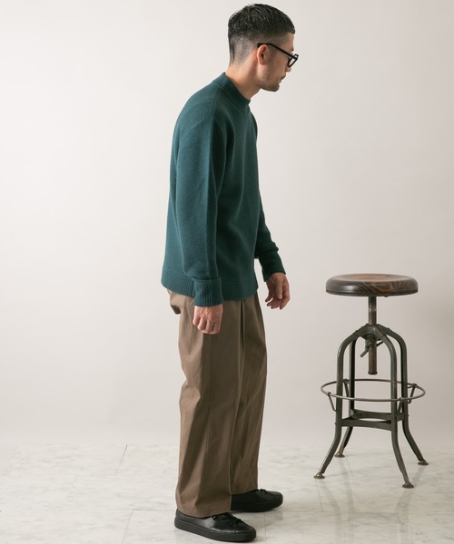 セール】『XLサイズあり』ハミルトンウールガーター編みモックネック