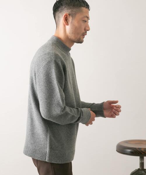 URBAN RESEARCH ROSSO MEN（アーバンリサーチロッソメン）の「『XLサイズあり』ハミルトンウールガーター編みモックネックプルオーバー（ニット/セーター・メンズ・ライトブラウン/グレー/ブラック/グレー系その他/グリーン・SMALL/MEDIUM/LARGE/X-LARGE）」の8枚目の写真