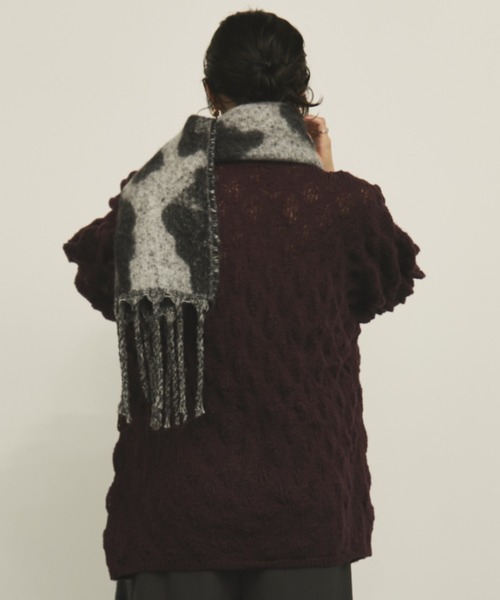 MERLOT（メルロー）の「モヘアライクレオパードマフラー（マフラー・レディース・ベージュ/ブラウン/グレー・FREE）」の7枚目の写真