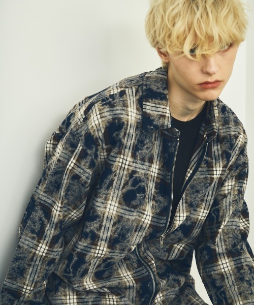 【セール】ジップアップオーバーサイズチェックシャツ（シャツ/ブラウス）｜Shoowtime（ショウタイム）