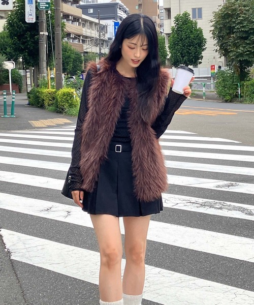 AS KNOW AS plus（アズノゥアズプラス）の「◎アソートファーベスト（ベスト・レディース・アイボリー系/アイボリー/ブラウン系/ベージュ/モカ/チャコール/グレー系1/ブラウン系1・FREE）」の16枚目の写真