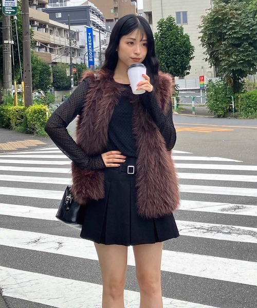 AS KNOW AS plus（アズノゥアズプラス）の「◎アソートファーベスト（ベスト・レディース・アイボリー系/アイボリー/ブラウン系/ベージュ/モカ/チャコール/グレー系1/ブラウン系1・FREE）」の19枚目の写真