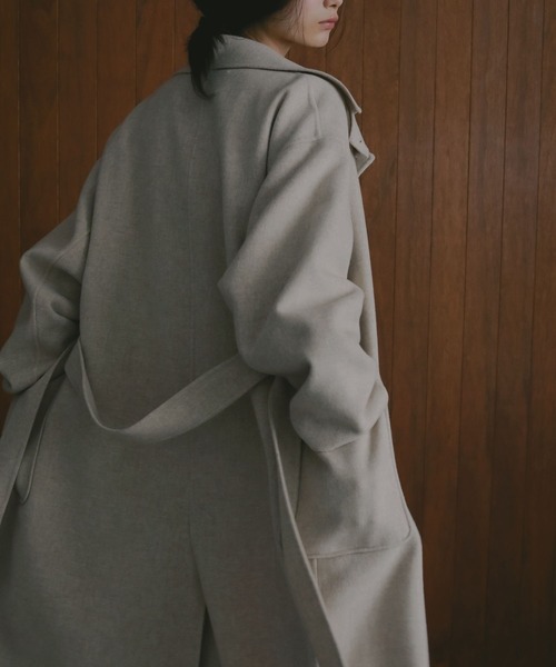 A part by（アパートバイ）の「カシープ3WAYスタンドロングコート（ステンカラーコート・レディース・ブラウン/ネイビー/ベージュ/ライトベージュ/グレー/イエロー系その他・SMALL/MEDIUM）」の10枚目の写真