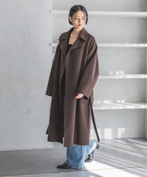 カシープ3WAYスタンドロングコート カシープ3WAYスタンドロングコート（ステンカラーコート）｜A