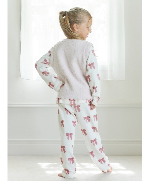 gelato pique（ジェラートピケ）の「【KIDS】リボンジャガードベスト（ルームウェア/パジャマ・キッズ・ピンク・XX-SMALL/X-SMALL/SMALL/MEDIUM）」の12枚目の写真
