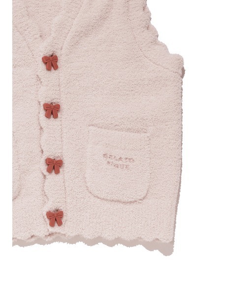 gelato pique（ジェラートピケ）の「【KIDS】リボンジャガードベスト（ルームウェア/パジャマ・キッズ・ピンク・XX-SMALL/X-SMALL/SMALL/MEDIUM）」の6枚目の写真