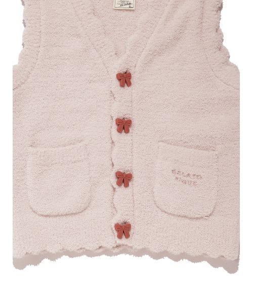 gelato pique（ジェラートピケ）の「【KIDS】リボンジャガードベスト（ルームウェア/パジャマ・キッズ・ピンク・XX-SMALL/X-SMALL/SMALL/MEDIUM）」の7枚目の写真