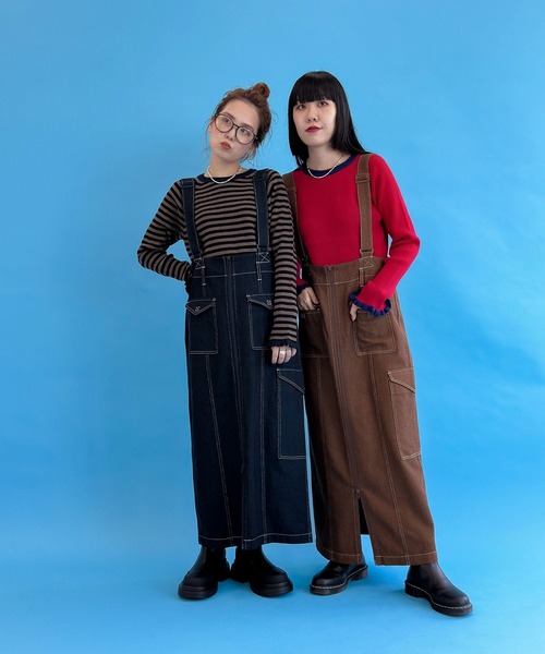 niko and...（ニコアンド）の「[MODE NORM CORE]ツイルポケポケナロースカート（スカート・レディース・ブラウン/ネイビー/ブラック・MEDIUM/LARGE）」の7枚目の写真