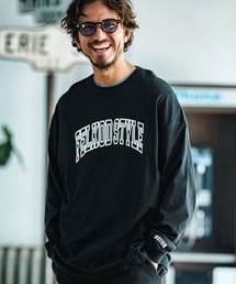 mlt4932-College Logo Drop Shoulder Pullover ロングスリーブカットソー