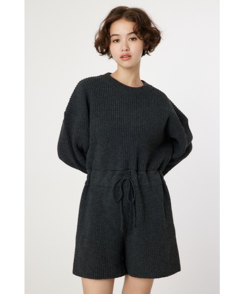 RODEO CROWNS WIDE BOWL（ロデオクラウンズワイドボウル）の「ニットロンパース（つなぎ/オールインワン・レディース・チャコールグレー/カーキ/アイボリー・FREE）」の3枚目の写真