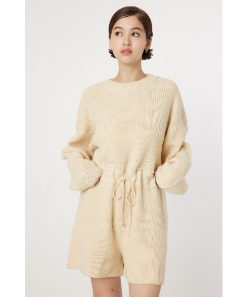 RODEO CROWNS WIDE BOWL（ロデオクラウンズワイドボウル）の「ニットロンパース（つなぎ/オールインワン・レディース・チャコールグレー/カーキ/アイボリー・FREE）」の2枚目の写真