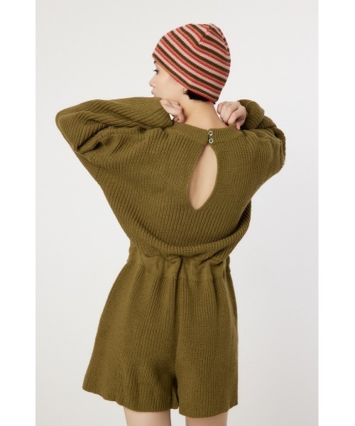 RODEO CROWNS WIDE BOWL（ロデオクラウンズワイドボウル）の「ニットロンパース（つなぎ/オールインワン・レディース・チャコールグレー/カーキ/アイボリー・FREE）」の12枚目の写真