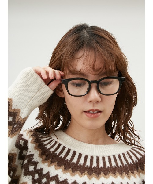 Mila Owen（ミラオーウェン）の「太セルフレームダテメガネ（メガネ・レディース・ブラウン/ブラック・FREE）」の3枚目の写真