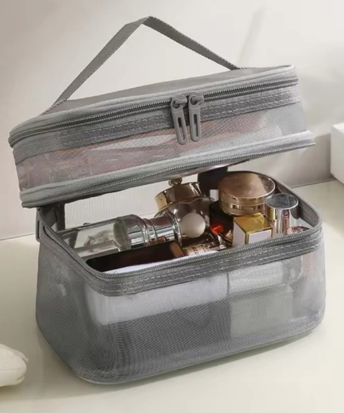 セール】【 Sowel. / ソエル 】 スクエア 2段 メッシュ マルチ ポーチ