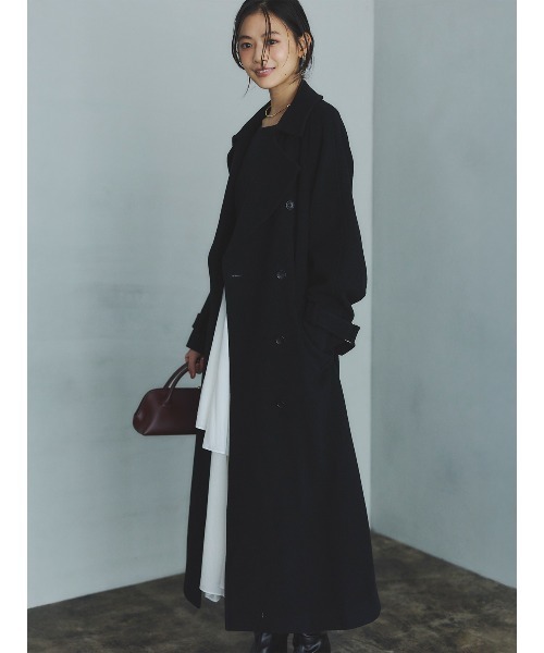 ボートネックイレギュラーヘムドッキングニットワンピース（ワンピース